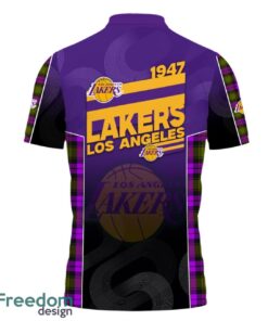 Los Angeles Lakers Style NBA Basketball Team Black 3D Polo Shirt new Designs For Fans Product Photo 3