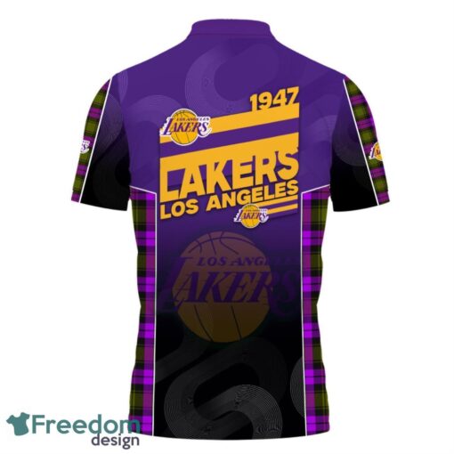 Los Angeles Lakers Style NBA Basketball Team Black 3D Polo Shirt new Designs For Fans Product Photo 3