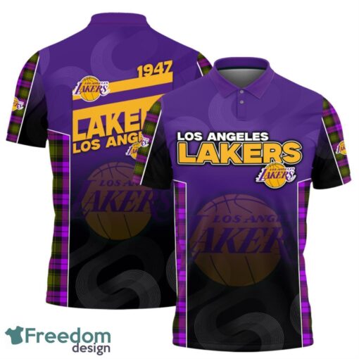 Los Angeles Lakers Style NBA Basketball Team Black 3D Polo Shirt new Designs For Fans Product Photo 1