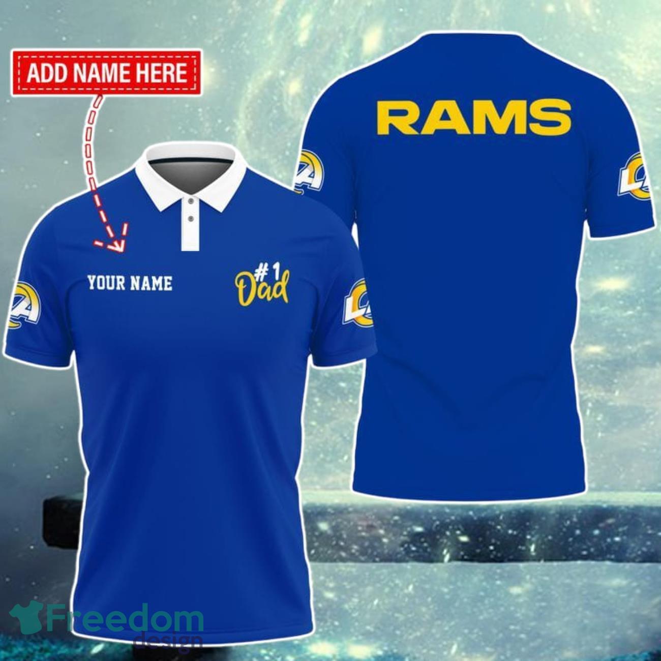 Los Angeles Rams Best Dad Wonderful Gift For Father's Day Custom Name Polo Shirt Product Photo 1