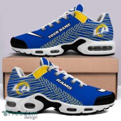 Los Angeles Rams Custom Name NFL Striped Pattern Air Cushion Sneakers Product Photo 1