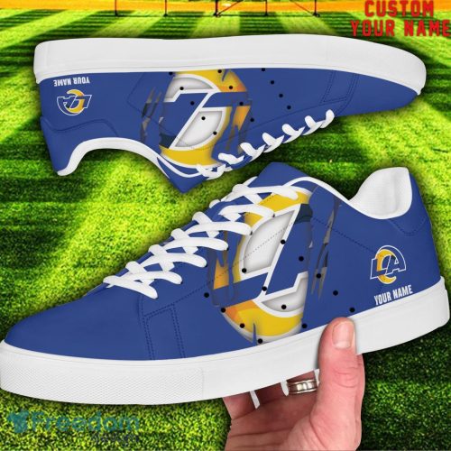 Los Angeles Rams NFL Custom Name Unique Gift Low Top Skate Shoes Gifts For Fans Product Photo 2