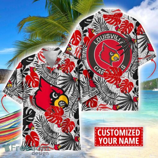 Louisville Cardinals Aloha Hawaiian Shirt Custom Name Summer Gift Holiday Team Shirt Product Photo 1