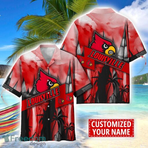 Louisville Cardinals Hawaii Shirt Custom Name Sports Team Beach Shirt Product Photo 1