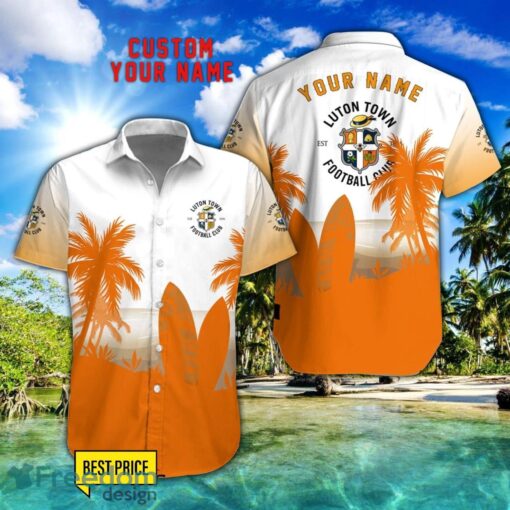 Luton Town F.C Combo Hawaiian Shirt And Shorts Surfboards Coconut Custom Name For Fans Product Photo 1