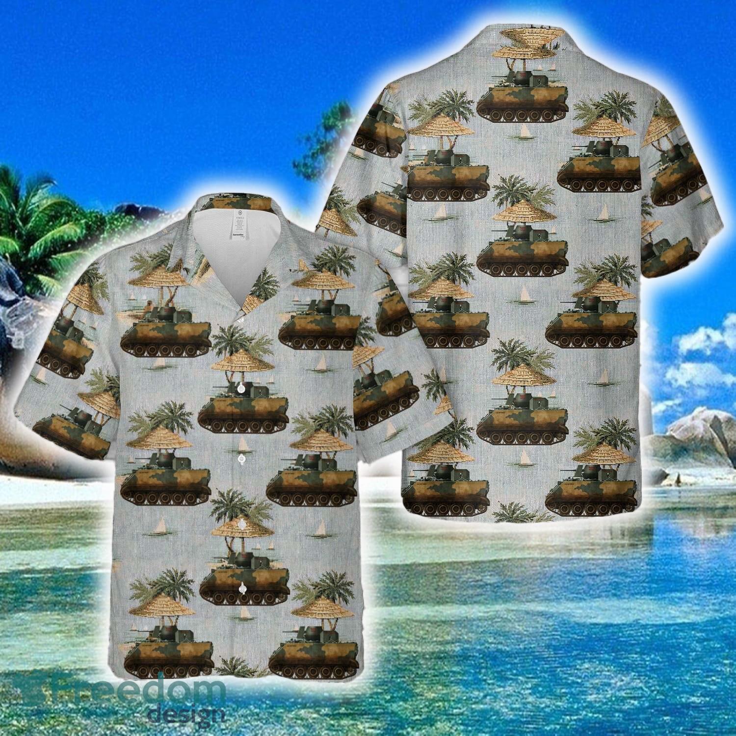 M113A1 ACAV of the US Air Force in Vietnam Hawaiian Shirt - M113A1 ACAV of the US Air Force in Vietnam Hawaiian Shirt