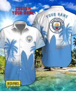 Manchester City F.C Combo Hawaiian Shirt And Shorts Surfboards Coconut Custom Name For Fans