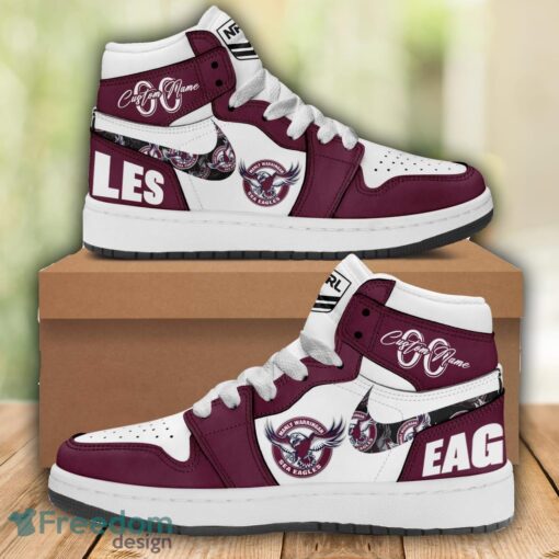 Manly Warringah Sea Eagles NRL Air Jordan 1 Hight Top Shoes For Men Women Custom Name And Number Product Photo 1