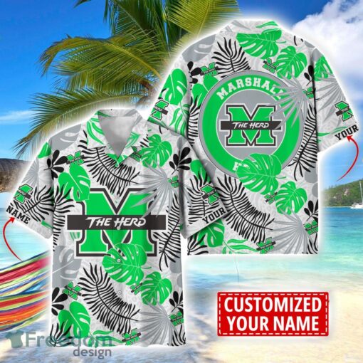 Marshall Thundering Herd Aloha Hawaiian Shirt Custom Name Summer Gift Holiday Team Shirt Product Photo 1