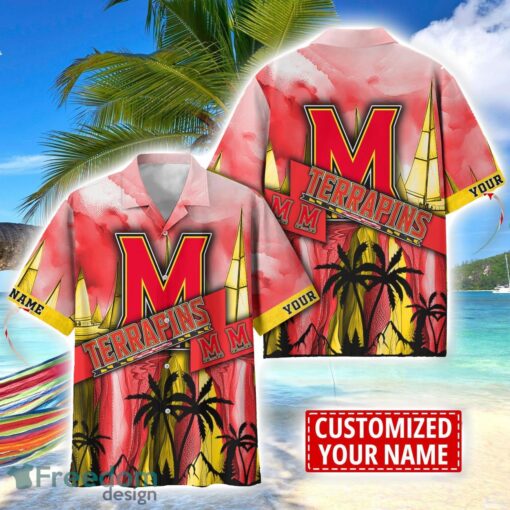 Maryland Terrapins Hawaii Shirt Custom Name Sports Team Beach Shirt Product Photo 1