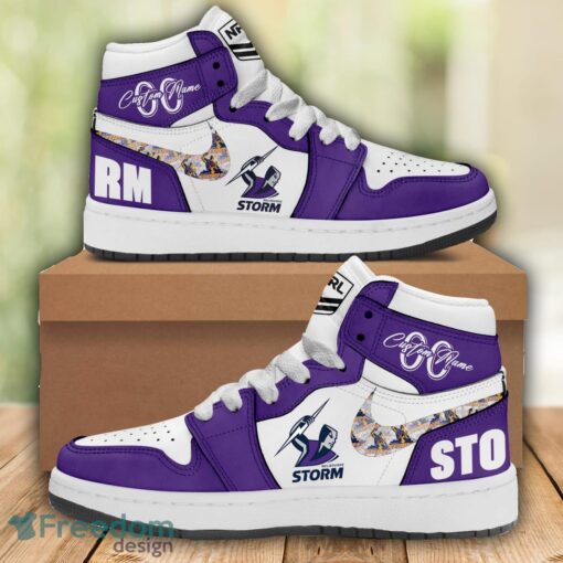 Melbourne Storm NRL Air Jordan 1 Hight Top Shoes For Men Women Custom Name And Number Product Photo 1