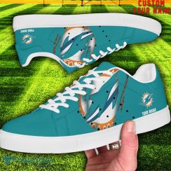 Miami Dolphins NFL Custom Name Unique Gift Low Top Skate Shoes Gifts For Fans Product Photo 2