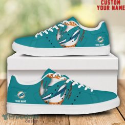 Miami Dolphins NFL Custom Name Unique Gift Low Top Skate Shoes Gifts For Fans Product Photo 1