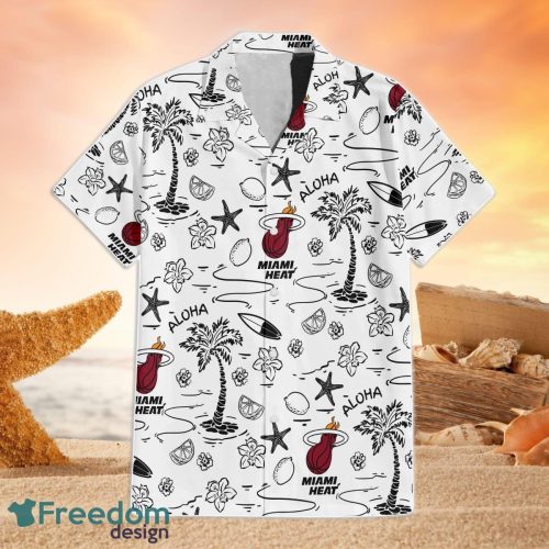 Miami Heat NBA Hawaii All Printed Logo 3D Hawaiian Shirt And Shorts For Team Product Photo 1