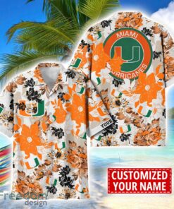 Miami Hurricanes Aloha 3D Hawaiian Shirt Flower Sport Team Beach Shirt Custom Name