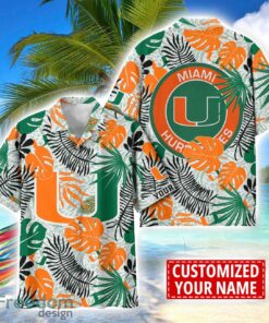 Miami Hurricanes Aloha Hawaiian Shirt Custom Name Summer Gift Holiday Team Shirt