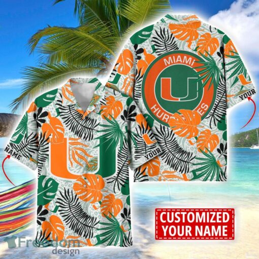 Miami Hurricanes Aloha Hawaiian Shirt Custom Name Summer Gift Holiday Team Shirt Product Photo 1