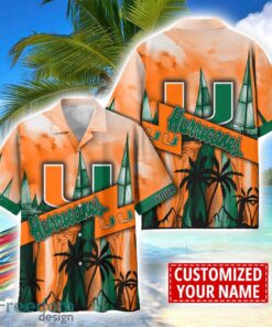 Miami Hurricanes Hawaii Shirt Custom Name Sports Team Beach Shirt