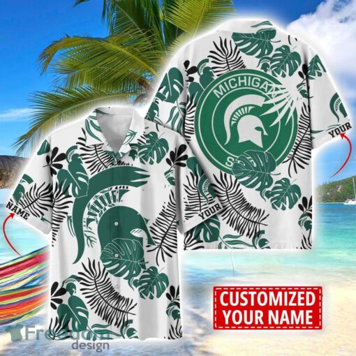 Michigan State Spartans Aloha Hawaiian Shirt Custom Name Summer Gift Holiday Team Shirt Product Photo 1