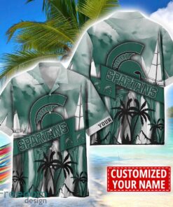 Michigan State Spartans Hawaii Shirt Custom Name Sports Team Beach Shirt