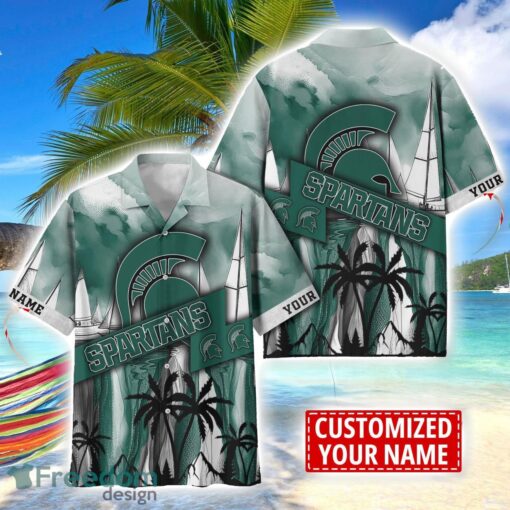 Michigan State Spartans Hawaii Shirt Custom Name Sports Team Beach Shirt Product Photo 1