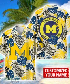 Michigan Wolverines Aloha Hawaiian Shirt Custom Name Summer Gift Holiday Team Shirt