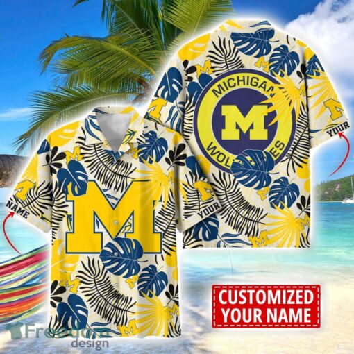 Michigan Wolverines Aloha Hawaiian Shirt Custom Name Summer Gift Holiday Team Shirt Product Photo 1