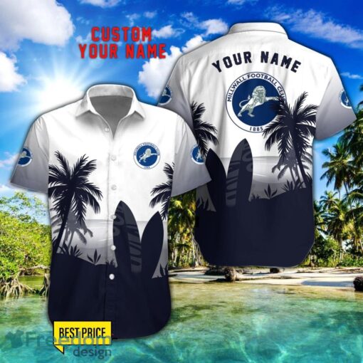 Millwall F.C Combo Hawaiian Shirt And Shorts Surfboards Coconut Custom Name For Fans Product Photo 1