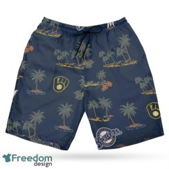 Milwaukee Brewers MLB Hawaii All Printed Logo 3D Hawaiian Shirt And Shorts For Team Product Photo 3