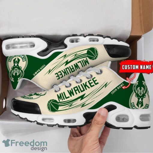 Milwaukee Bucks NBA Air Cushion Sports Shoes Custom Name TN Sneakers For Fans Product Photo 2