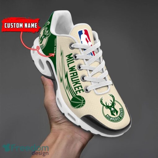 Milwaukee Bucks NBA Air Cushion Sports Shoes Custom Name TN Sneakers For Fans Product Photo 1