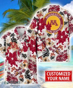 Minnesota Golden Gophers Aloha 3D Hawaiian Shirt Flower Sport Team Beach Shirt Custom Name