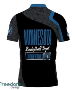 Minnesota Timberwolves Style NBA Basketball Team Black 3D Polo Shirt Product Photo 3