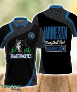 Minnesota Timberwolves Style NBA Basketball Team Black 3D Polo Shirt