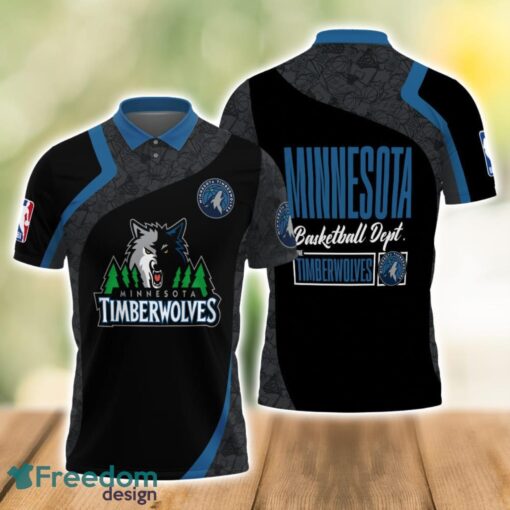 Minnesota Timberwolves Style NBA Basketball Team Black 3D Polo Shirt Product Photo 1