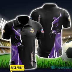 Minnesota Vikings 3D Polo Shirt Black Color For Men