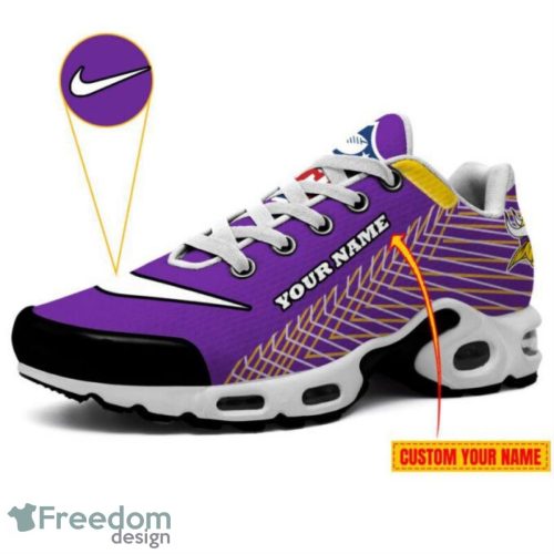 Minnesota Vikings Custom Name Striped Pattern Air Cushion Sneakers Product Photo 3