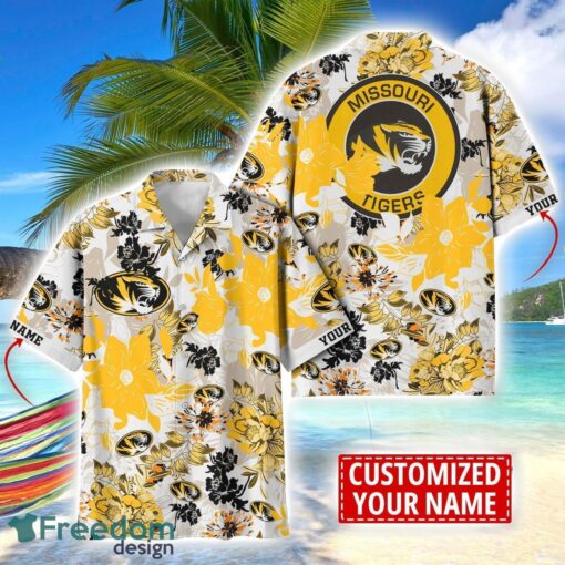 Missouri Tigers Custom Aloha 3D Hawaiian Shirt Flower Sport Team Beach Shirt Custom Name Product Photo 1