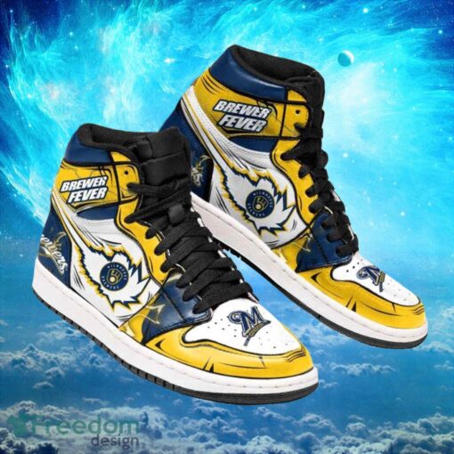 MLB Milwaukee Brewers Custom Classic Air Jordan Hightop Shoes Product Photo 1