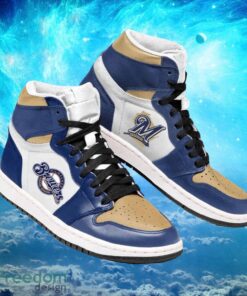 MLB Milwaukee Brewers Custom Legendary Footwear Air Jordan Hightop Shoes