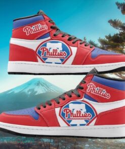 MLB Philadelphia Phillies Custom Simple Air Jordan Hightop Shoes