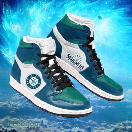 MLB Seattle Mariners Custom Iconic Air Jordan Hightop Shoes Product Photo 1