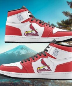 MLB St. Louis Cardinals Custom White Red Air Jordan Hightop Shoes