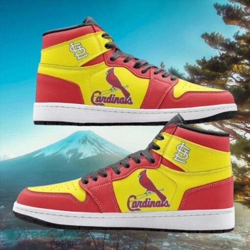 MLB St. Louis Cardinals Custom Yellow Red Air Jordan Hightop Shoes Product Photo 1