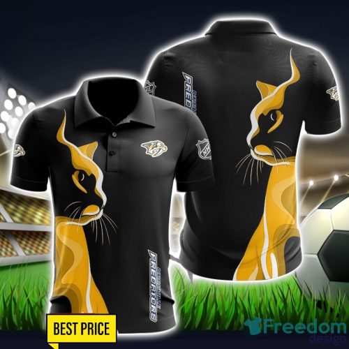 Nashville Predators 3D Polo Shirt Black Color For Men Product Photo 1