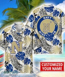 Navy Midshipmen Aloha Hawaiian Shirt Custom Name Summer Gift Holiday Team Shirt