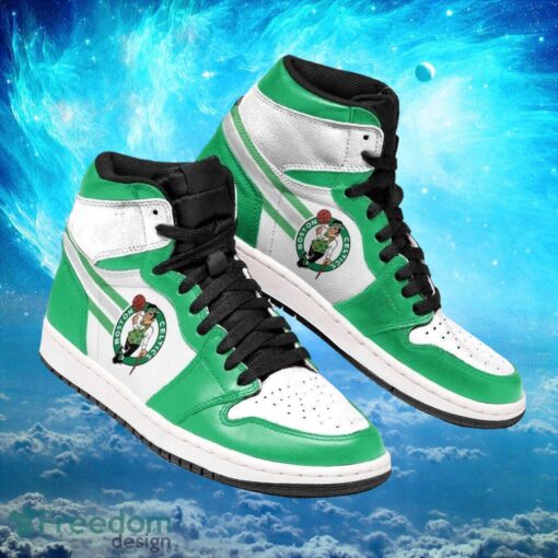 NBA Boston Celtics Green White Custom Classic Air Jordan Hightop Shoes Product Photo 1