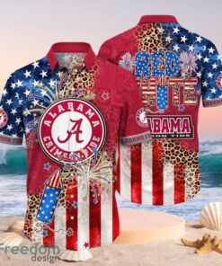 NCAA Alabama Crimson Tide Logo Design Flag America Independence Day Hawaii Shirt Full Over Print