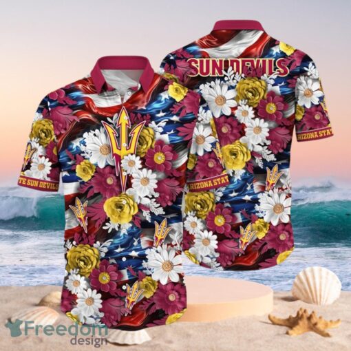 NCAA Arizona State Sun Devils Design Logo Gift For Fan Independence Day Hawaii Shirt Full Over Print Product Photo 1