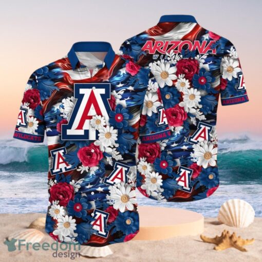 NCAA Arizona Wildcats Design Logo Gift For Fan Independence Day Hawaii Shirt Full Over Print Product Photo 1